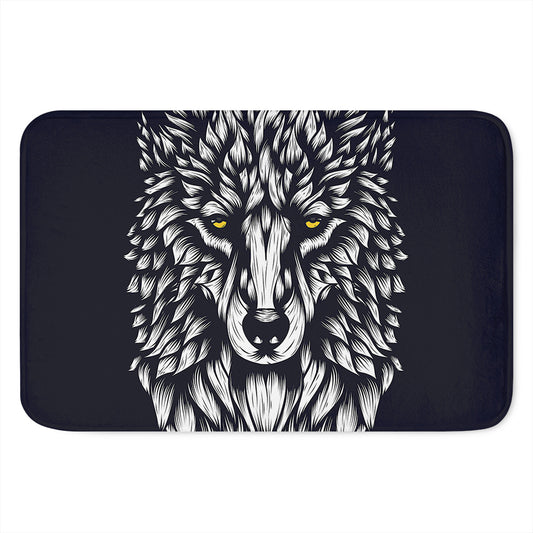 Navy And White Wolf Print Indoor Door Mat