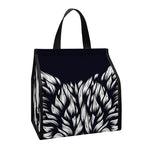 Navy And White Wolf Print Insulated Lunch Tote