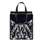 Navy And White Wolf Print Insulated Lunch Tote