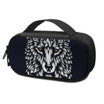 Navy And White Wolf Print Insulin Cooler Travel Case