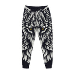 Navy And White Wolf Print Jogger Pants