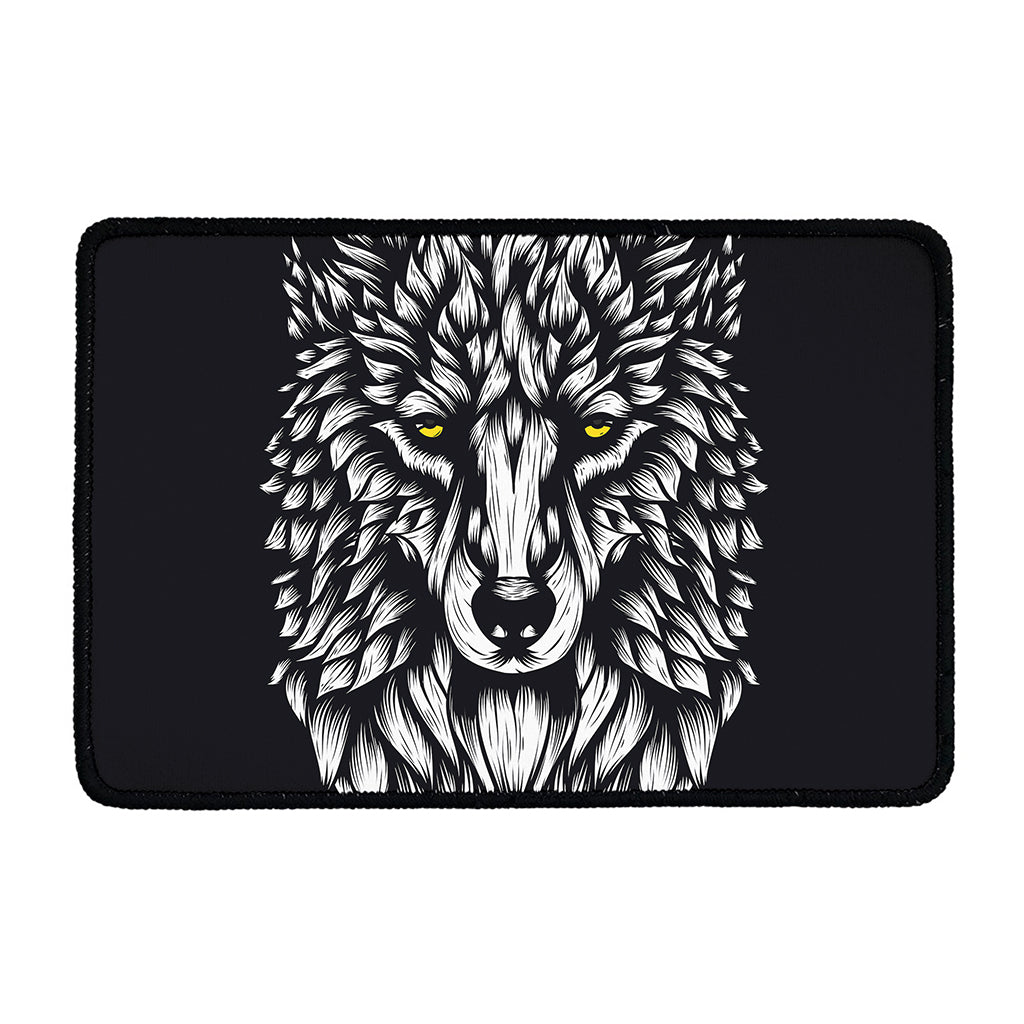 Navy And White Wolf Print Kitchen Mat