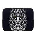Navy And White Wolf Print Laptop Sleeve