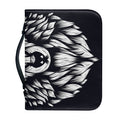 Navy And White Wolf Print Leather Bible Cover