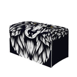 Navy And White Wolf Print Leather Tissue Box Cover