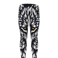 Navy And White Wolf Print Men's Leggings