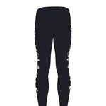 Navy And White Wolf Print Men's leggings