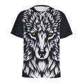 Navy And White Wolf Print Men's Athletic T-Shirt