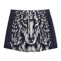 Navy And White Wolf Print Mesh Shorts