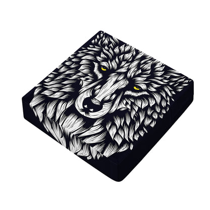 Navy And White Wolf Print Outdoor Seat Cushion Cover