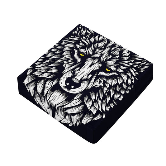 Navy And White Wolf Print Outdoor Seat Cushion Cover