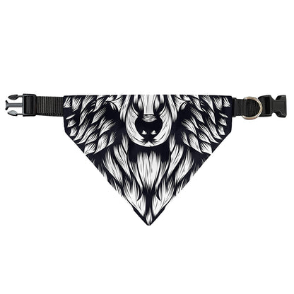 Navy And White Wolf Print Over The Collar Dog Bandana