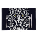 Navy And White Wolf Print Placemat