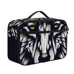 Navy And White Wolf Print Portable Lunch Bag