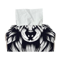 Navy And White Wolf Print Rectangle Tissue Box Cover