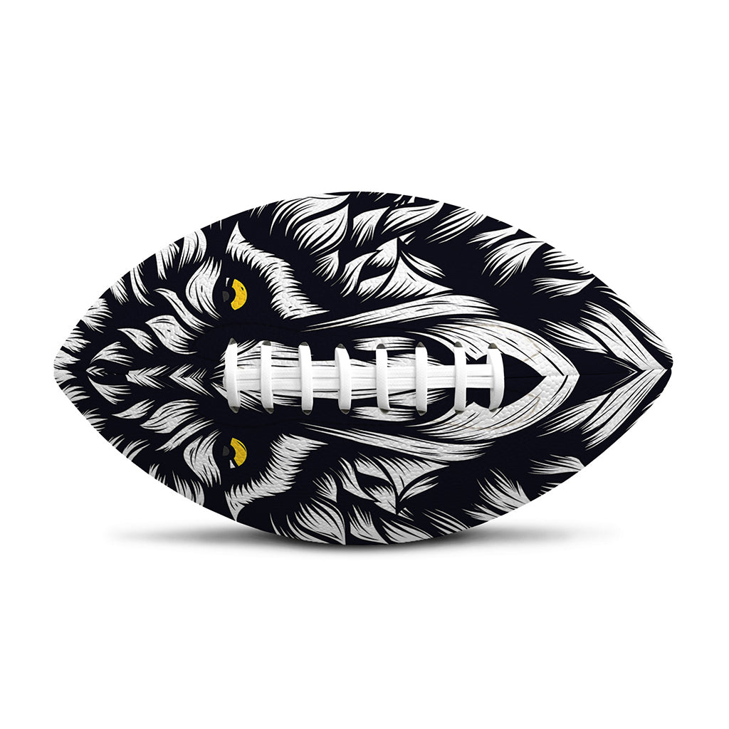 Navy And White Wolf Print Rugby Ball