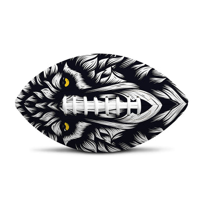 Navy And White Wolf Print Rugby Ball
