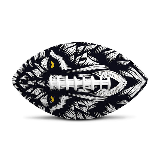Navy And White Wolf Print Rugby Ball