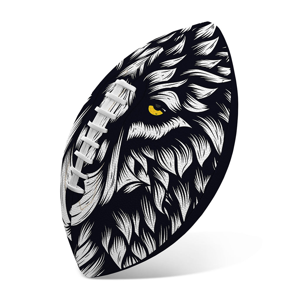 Navy And White Wolf Print Rugby Ball