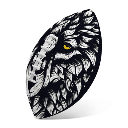 Navy And White Wolf Print Rugby Ball