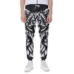 Navy And White Wolf Print Scuba Joggers