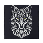 Navy And White Wolf Print Silk Bandana