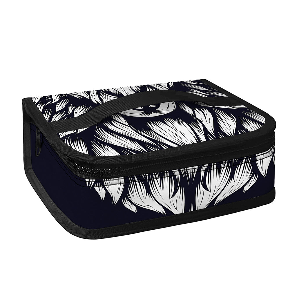 Navy And White Wolf Print Small Lunch Bag