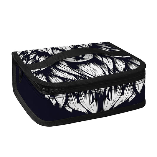 Navy And White Wolf Print Small Lunch Bag