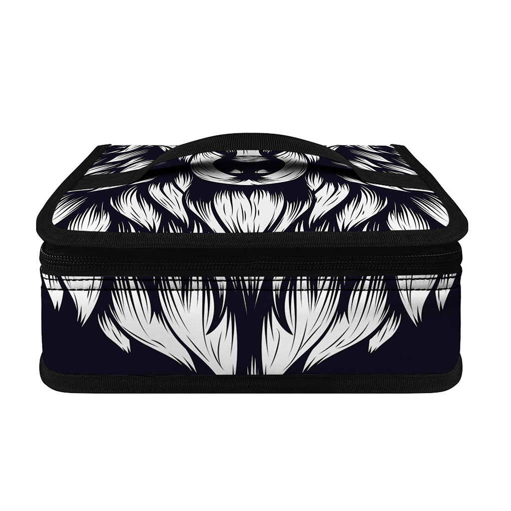 Navy And White Wolf Print Small Lunch Bag