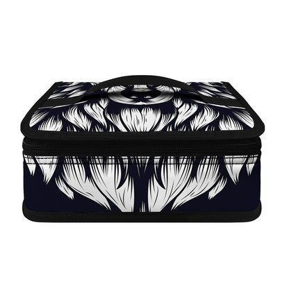 Navy And White Wolf Print Small Lunch Bag