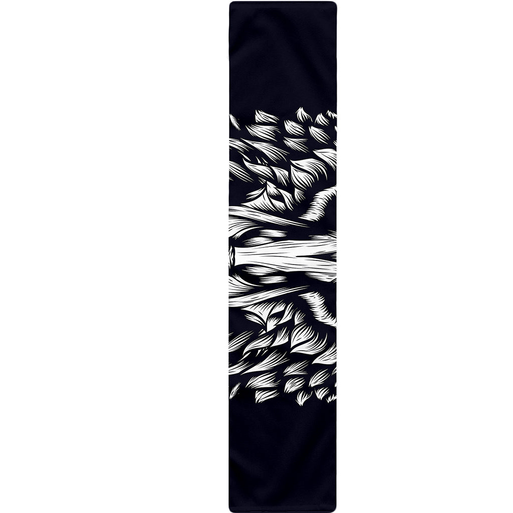 Navy And White Wolf Print Table Runner