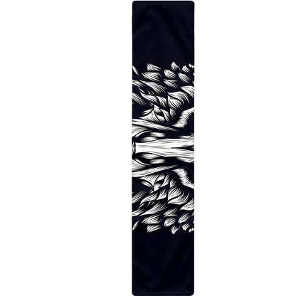 Navy And White Wolf Print Table Runner