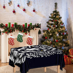Navy And White Wolf Print Tablecloth