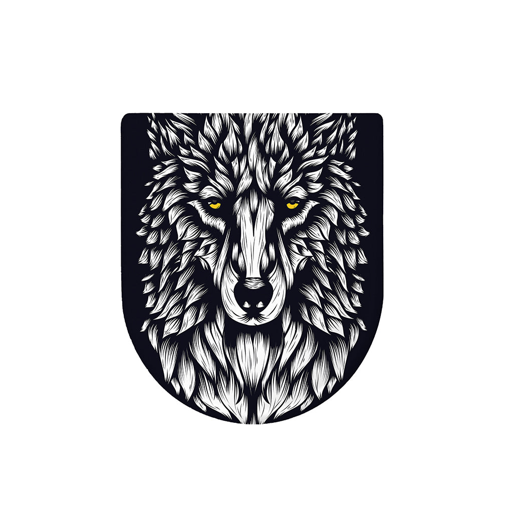 Navy And White Wolf Print Toilet Lid Cover