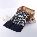 Navy And White Wolf Print Towel