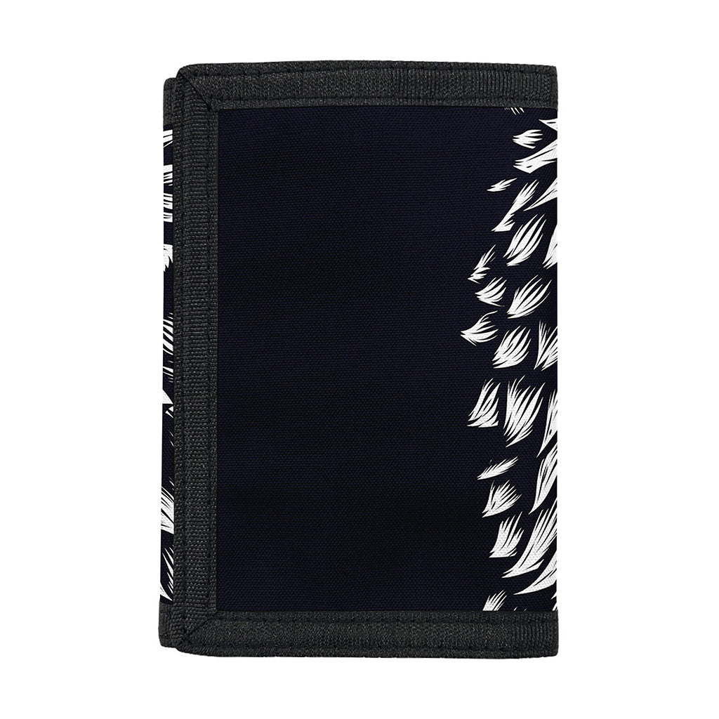 Navy And White Wolf Print Trifold Wallet