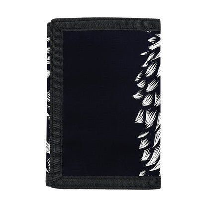 Navy And White Wolf Print Trifold Wallet