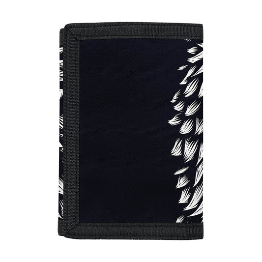Navy And White Wolf Print Trifold Wallet