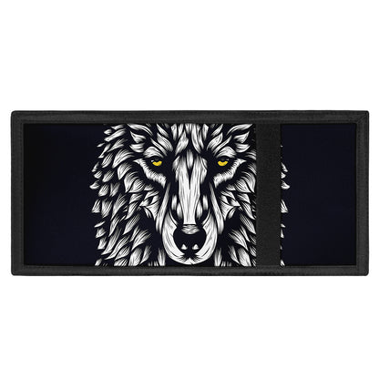 Navy And White Wolf Print Trifold Wallet