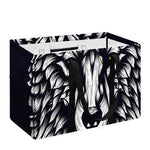 Navy And White Wolf Print Utility Tote Bag