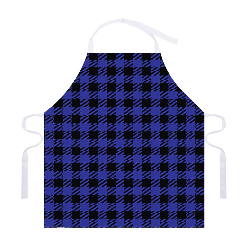 Navy Blue And Black Buffalo Check Print Adjustable Apron