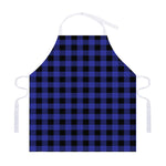 Navy Blue And Black Buffalo Check Print Adjustable Apron