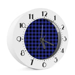 Navy Blue And Black Buffalo Check Print Alarm Clock