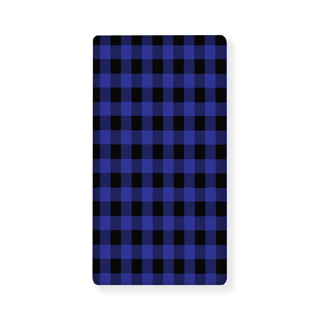 Navy Blue And Black Buffalo Check Print Baby Crib Sheet