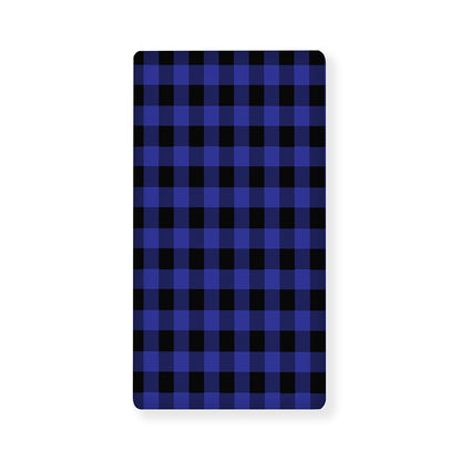 Navy Blue And Black Buffalo Check Print Baby Crib Sheet