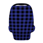 Navy Blue And Black Buffalo Check Print Baby Seat Cover