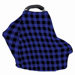 Navy Blue And Black Buffalo Check Print Baby Seat Cover