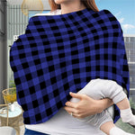 Navy Blue And Black Buffalo Check Print Baby Seat Cover