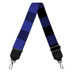 Navy Blue And Black Buffalo Check Print Bag Strap