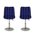 Navy Blue And Black Buffalo Check Print Bar Stool Covers
